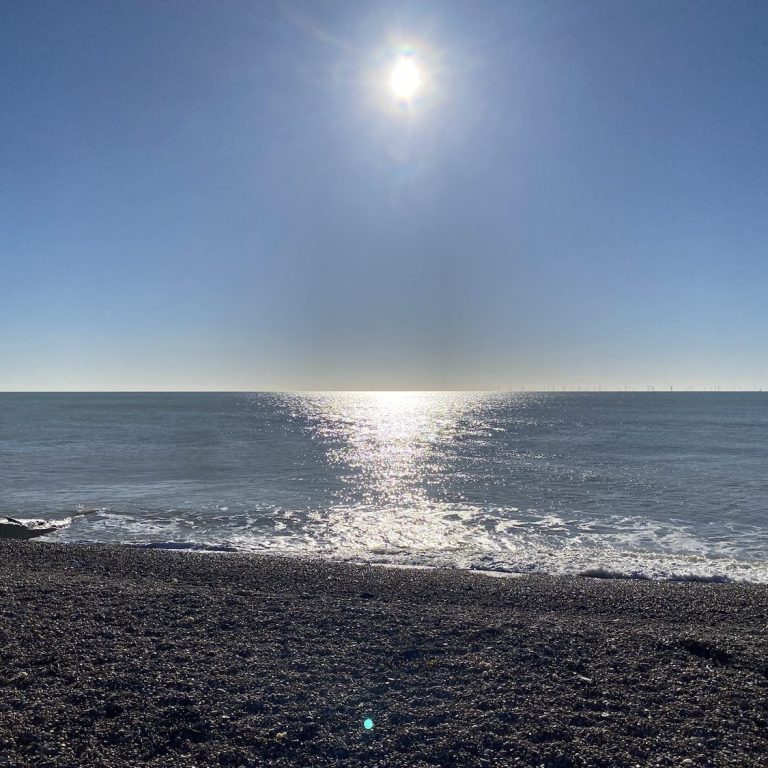 sunlight on the sea at Brighton beach